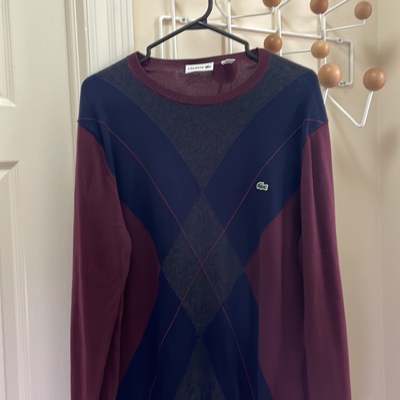 Lacsote - Argyle Style Sweater - Red / Navy - XL - Picture 1 of 13